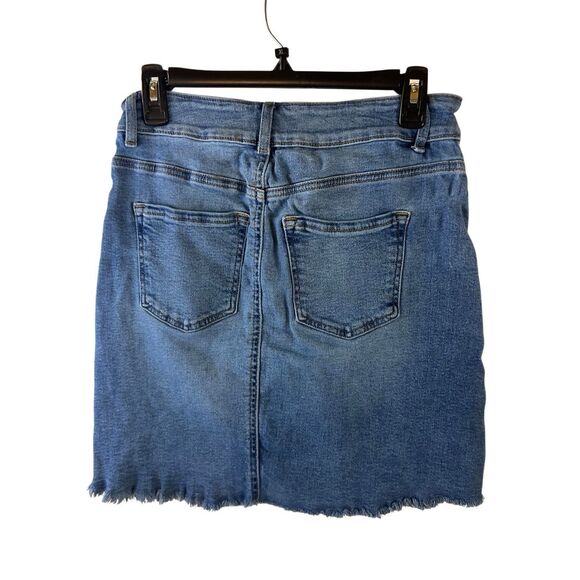 Maurices stretch denim jean skirt small S raw hems nwot rn#51783 - Picture 1 of 9